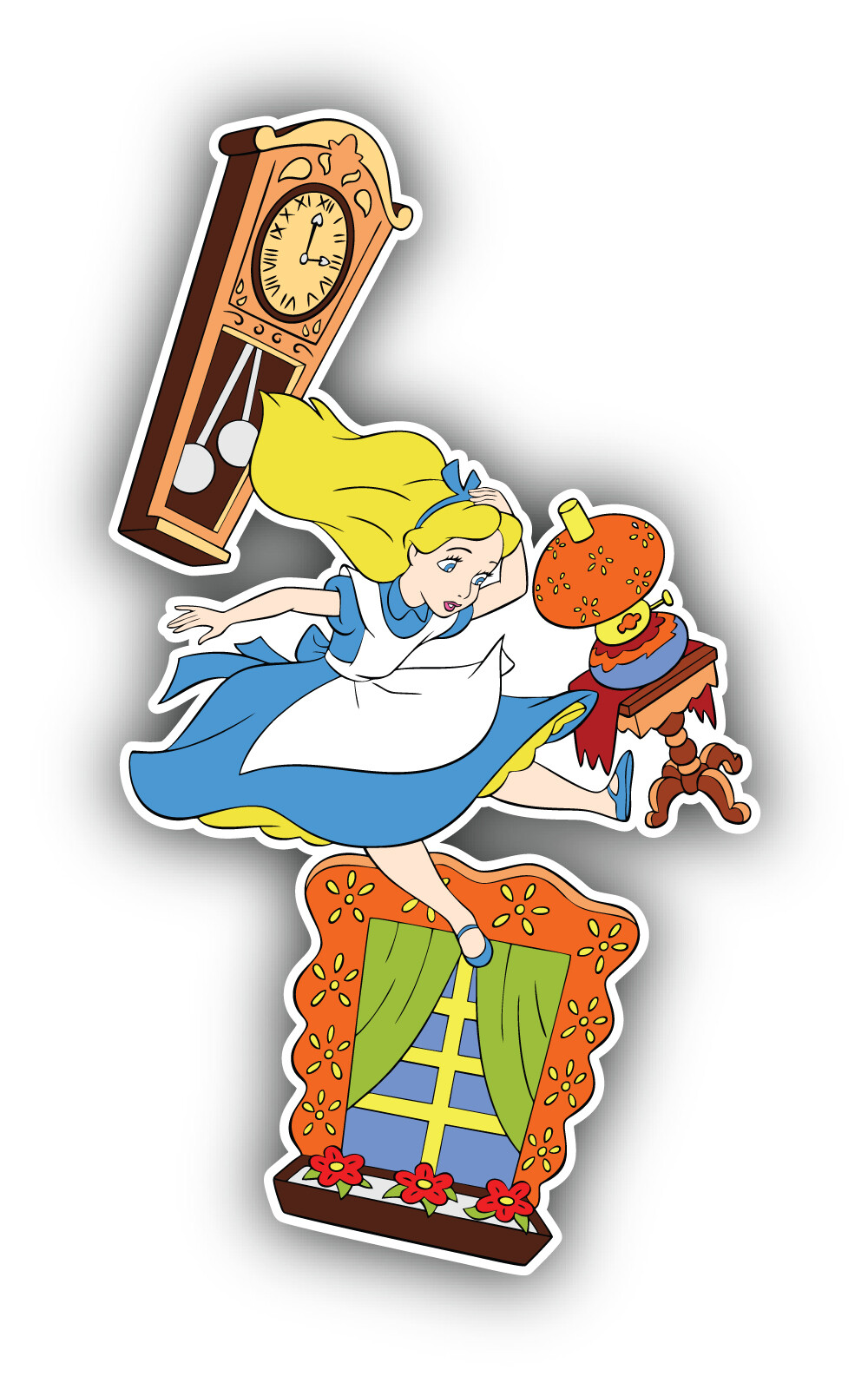Alice In Wonderland Cartoon Sticker Bumper Decal "SIZES"