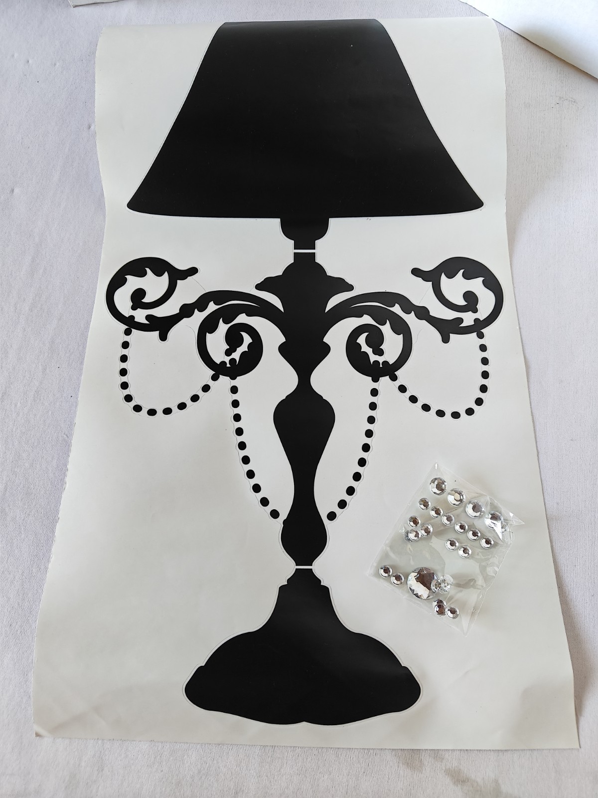 Peel And Stick Rhinestone Candelabra Wall Art Decal Decorative Graphic Bling