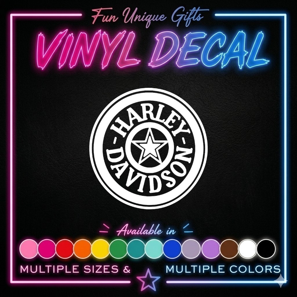 Harley Vinyl Decal Sticker -Multiple Colors & Sizes- SHIPS FREE!