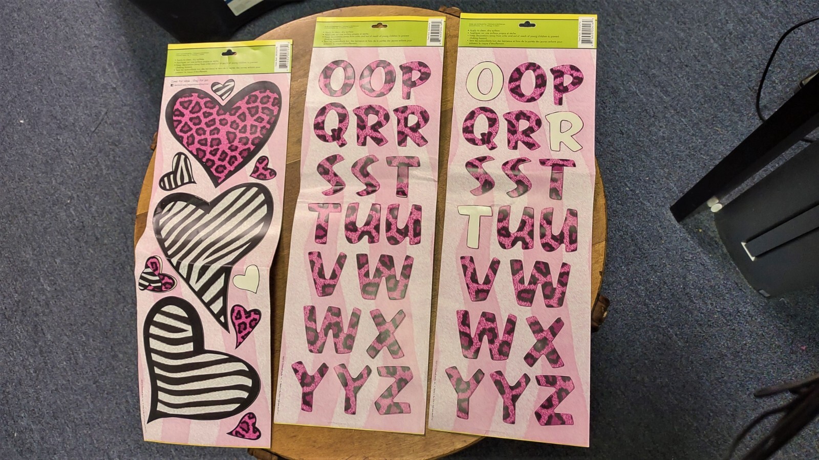 Main Street Wall Creations Jumbo Stickers Pink Animal Print Letters & Hearts