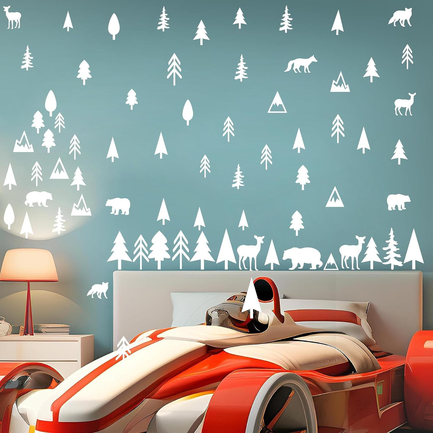 Woodland Animal Wall Decals – Vinyl Forest Animal Stickers for Kids Room