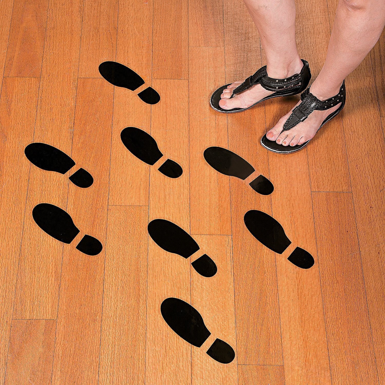 20 Pairs 40 Prints Black Shoes Footprint Stickers PVC Footprint Decals for Of…