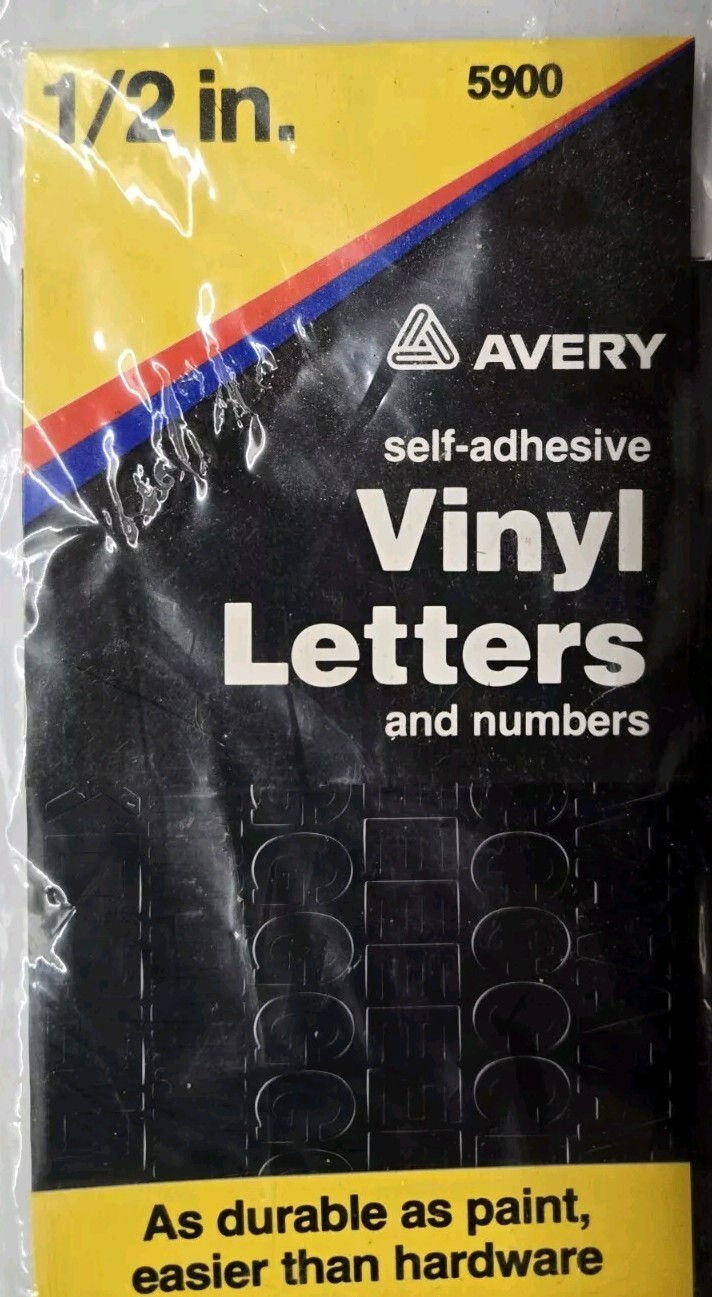 Avery 1/2" Black Self Adhesive Vinyl Letters and Numbers, 434 Characters
