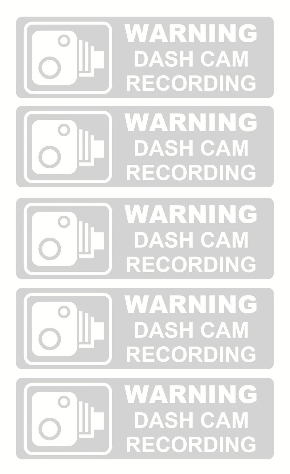 3.5×1.1 inch 5pcs Clear White Warning Dash Cam Recording Sticker, Use Inside,…