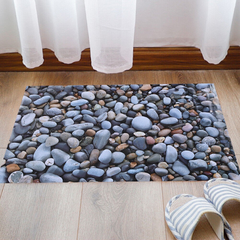3D Cobblestone Wall Sticker Anti skid Floor Stickers for Bathroom Corridor Decor