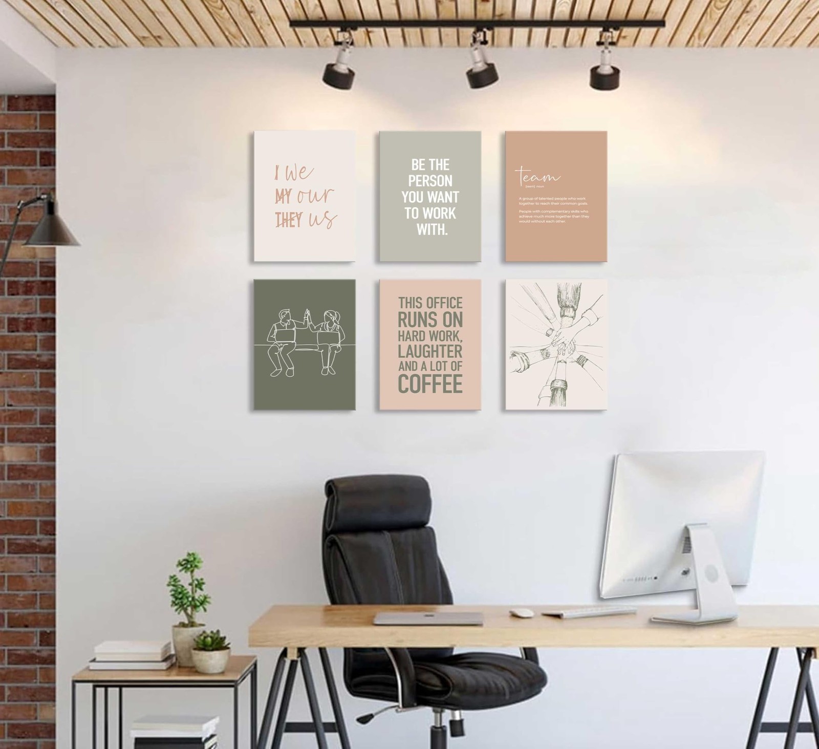 6Pcs Office Inspirational Canvas Wall Art Teamwork Motivationa Paintings Insp…