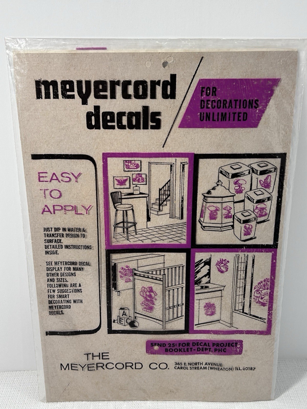 Vintage Meyercord Decals Classic Cars Retro Ford Cadillac Stickers Decor