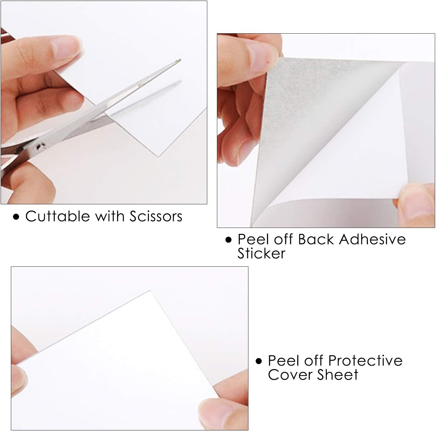 10-Piece Self Adhesive Mirror Sheets for Wall Decor, Flexible and Frameless