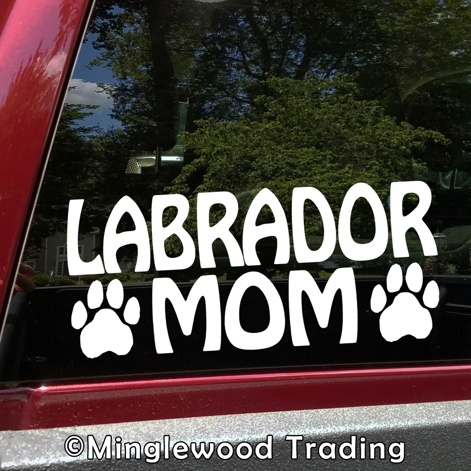 LABRADOR MOM Vinyl Decal Sticker Paw Prints Chocolate Yellow Black Lab Retriever