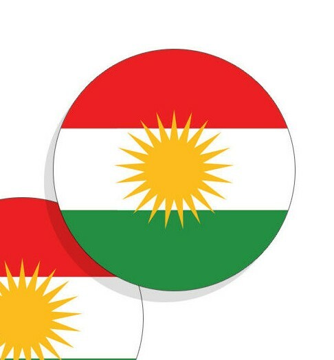 Iraqi Kurdistan Flag Stickers Flag Decals Round Indoor Outdoor Circles 4 pack