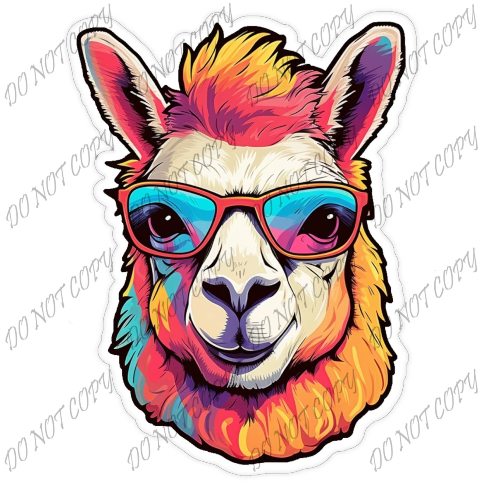 Laminated Vinyl Decal Die Cut Waterproof Sticker – Llama