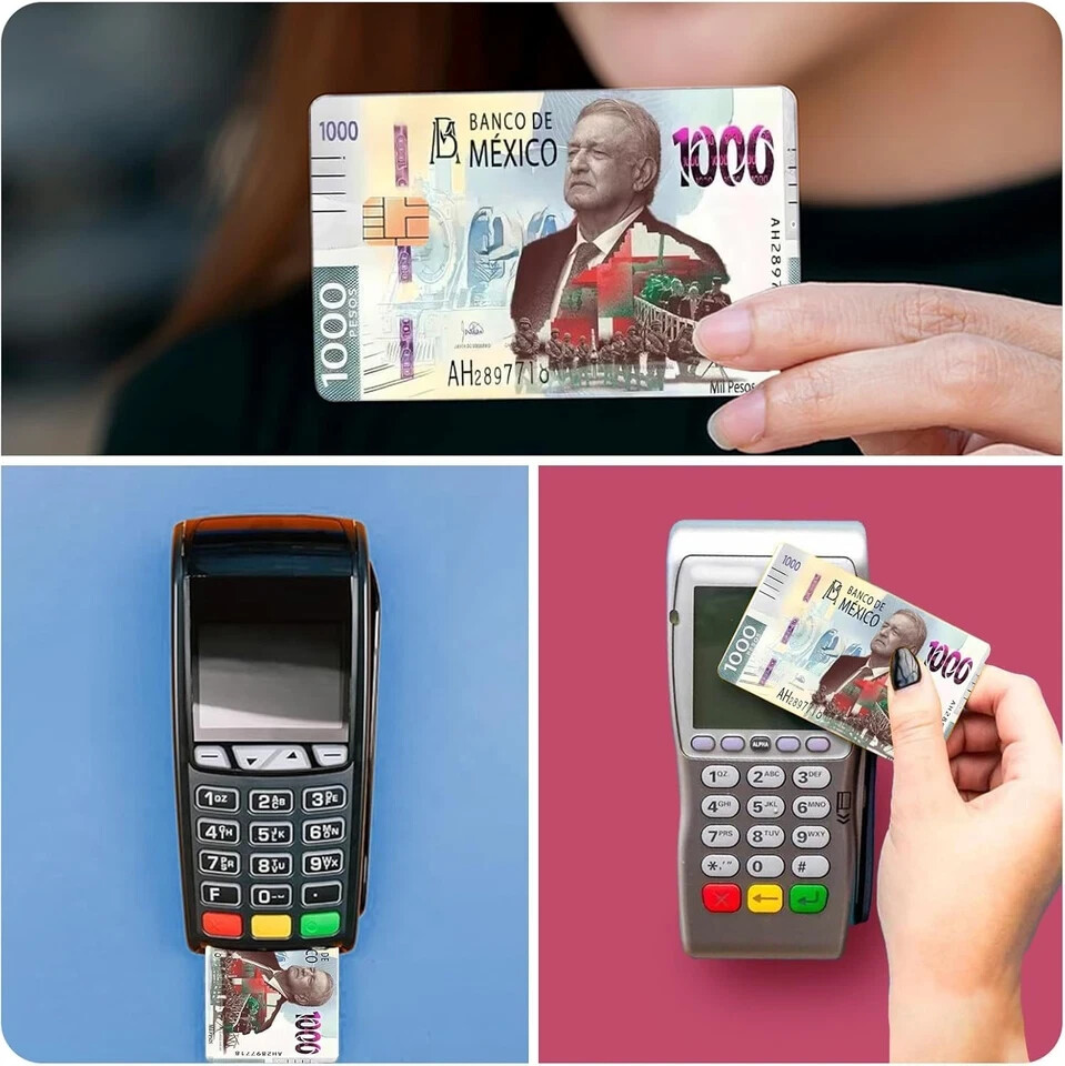 Mexico Amlo 1000 Peso Credit Card Sticker Skin Vinyl Card Cover Pack of 2