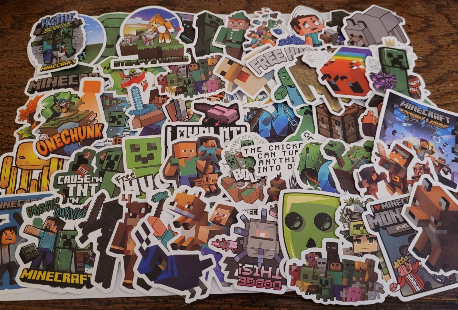 20 PCS Mine Craft (Unofficial) Block Pixel Video Game Stickers BRAND NEW