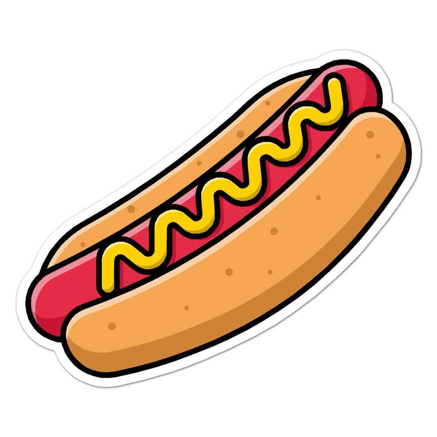 Hot Dog Mustard, Vinyl Decal Sticker, Indoor Outdoor, 3 Sizes, #8163
