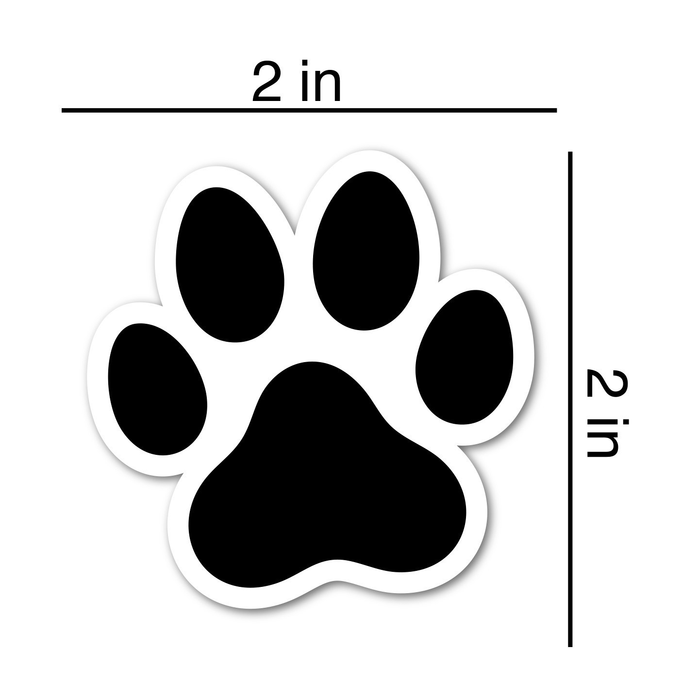 6-Pack Dog Paw Print Decals 2×2" Small Puppy Paws Vinyl Stickers – Free Shipping