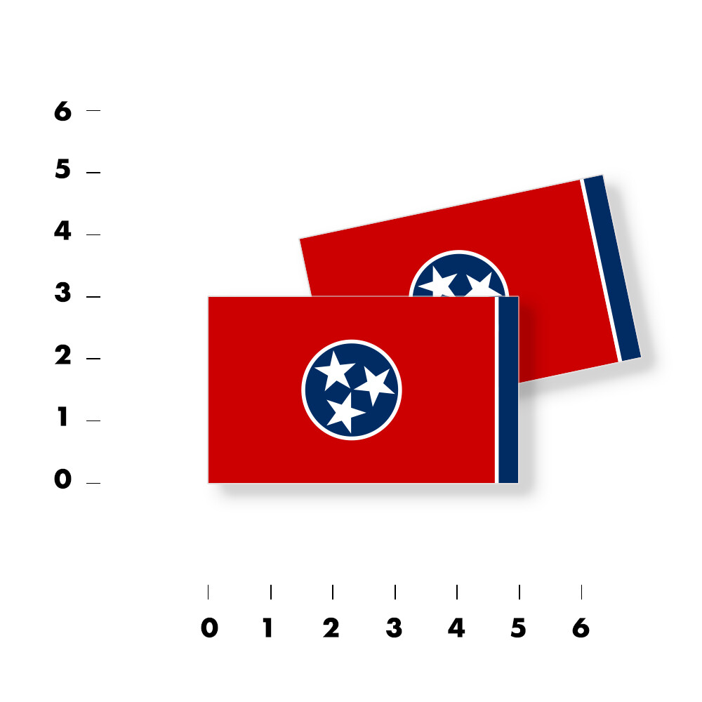 Tennessee Flag Stickers Flag Decals Vinyl Indoor Outdoor Stickers Set of 4