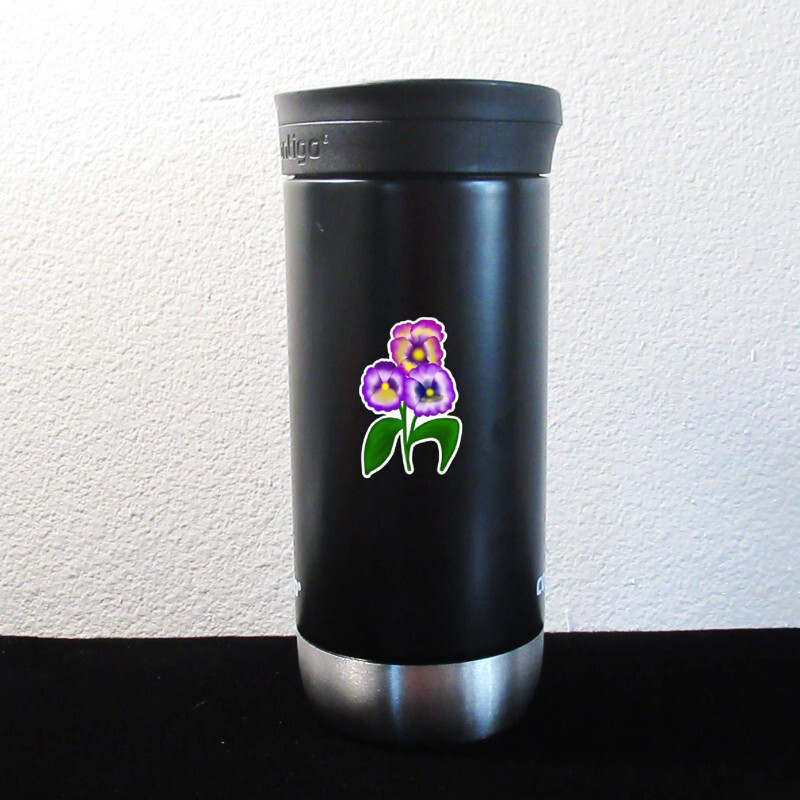 Pansy Flower Vinyl Sticker Beautiful Waterproof Floral Decals Die Cut Car Laptop