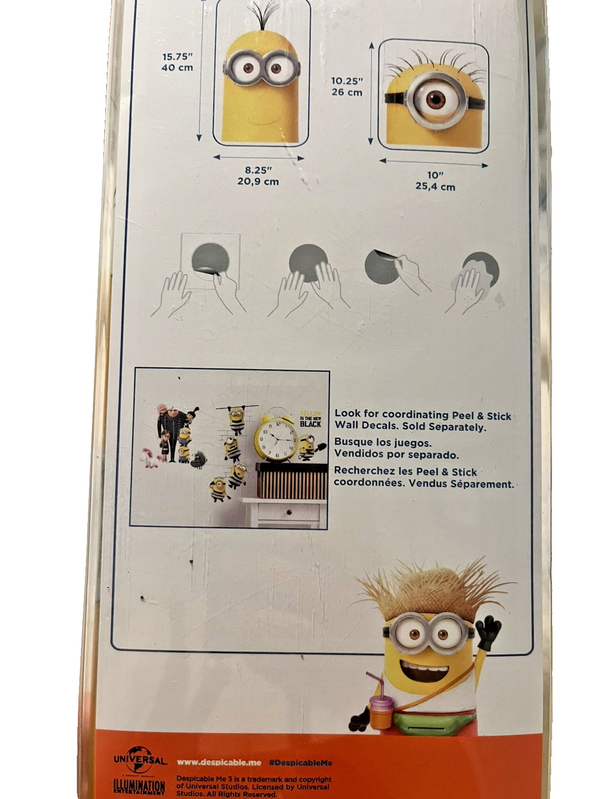 Giant Peel and Stick Minions Wall Decals for Kids Rooms and Decor