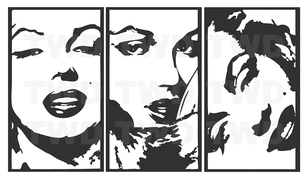 Marilyn Monroe Panel Wall Decals, Famous Celebrity Wall Vinyl, Iconic Decal, a79