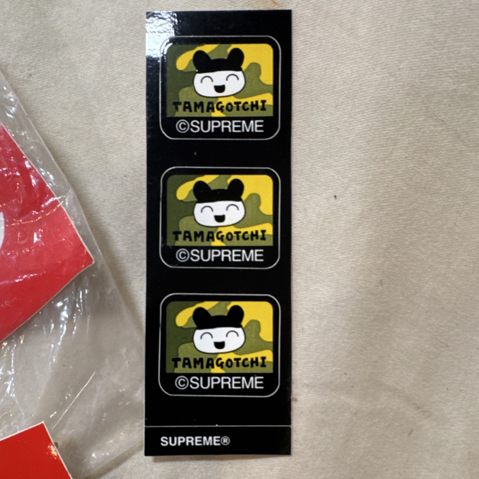 2 Supreme box logo & Tamagotchi & 2 Butthole Surfers Red Black White stickers