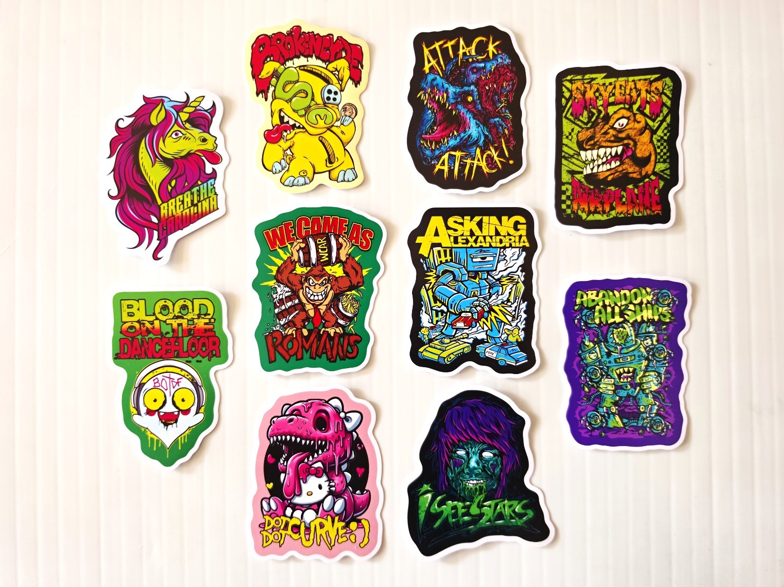 Crabcore / Crunkcore Vinyl Sticker Lot (QTY 10) myspace emo scene hardcore goth