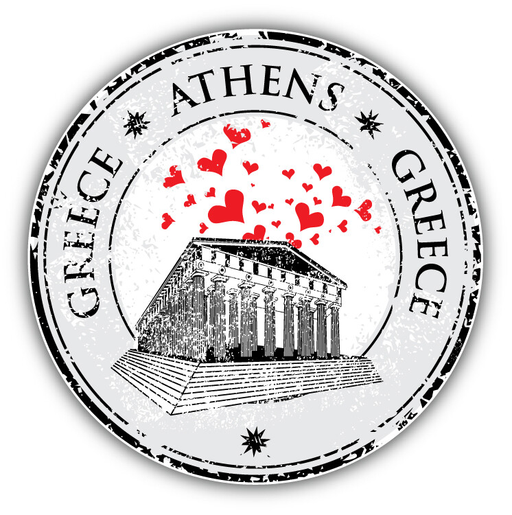 Athens Greece Grunge Stamp Car Bumper Sticker Decal