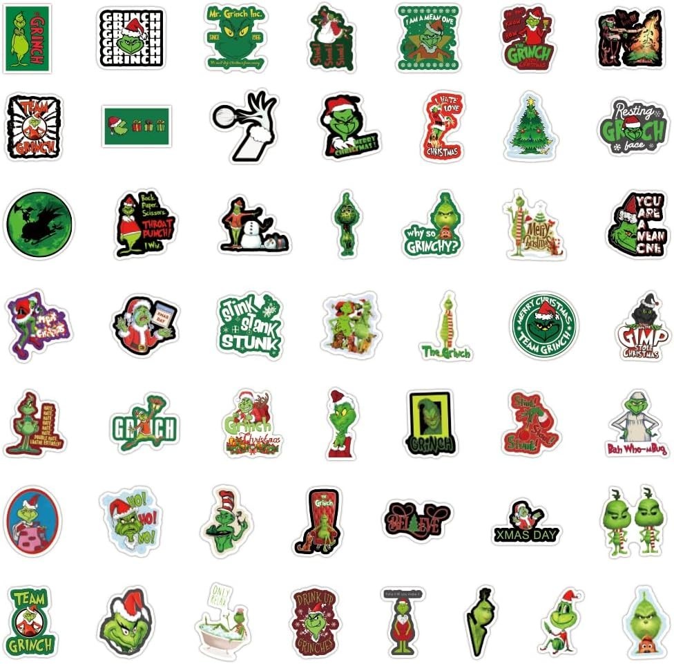 105PCS Christmas Cartoon Character Stickers Waterproof Vinyl Decals Kids