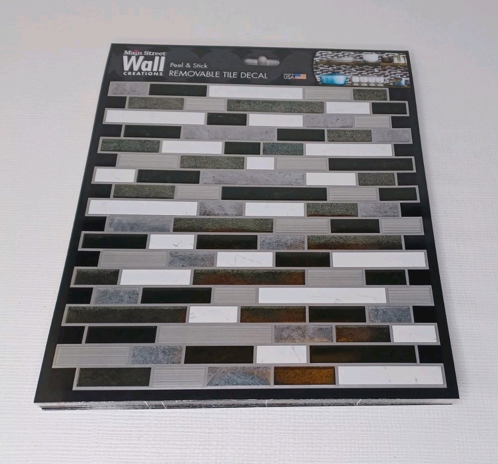 24 Main Street Wall Creations Peel & Stick Removable Tile Decals 8" x 8"