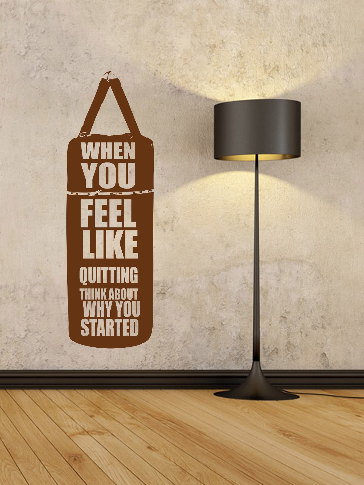 WHEN YOU FEEL LIKE QUITTING – MOTIVATIONAL WALL STICKER DECAL TRANSFER GYM
