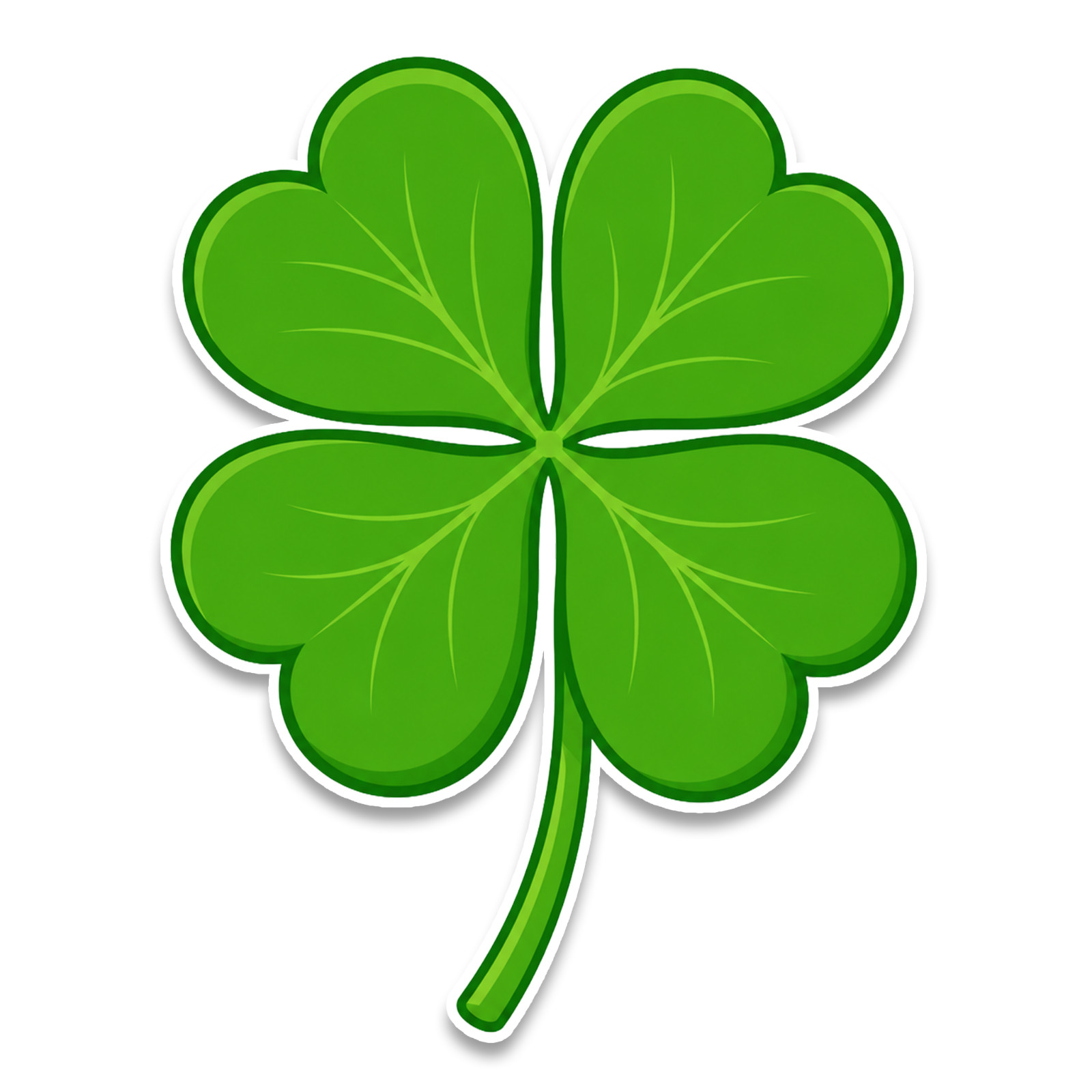 Four Leaf Clover Sticker 4 Inch Vinyl Decal Irish Good Luck Cartoonish