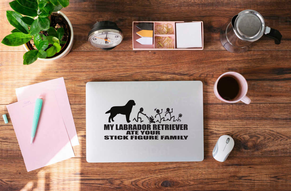 Labrador Vinyl Decal: My Dog Ate Your Stick Figure Family! #9057S