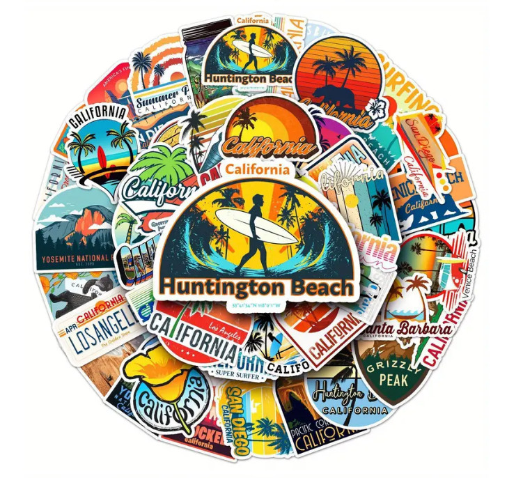 California Themed Vinyl Stickers – Select A Sticker – BUY2GET4FREE!