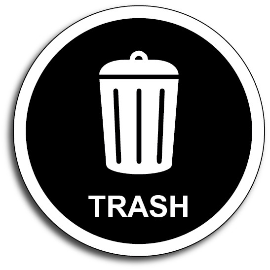 Trash Black Garbage Waste Decal Sticker Dumpster Label Rubbish Waste Recycle Can