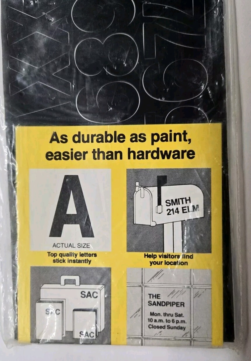 Avery 1" Black Self Adhesive Vinyl Letters and Numbers, 109 Characters