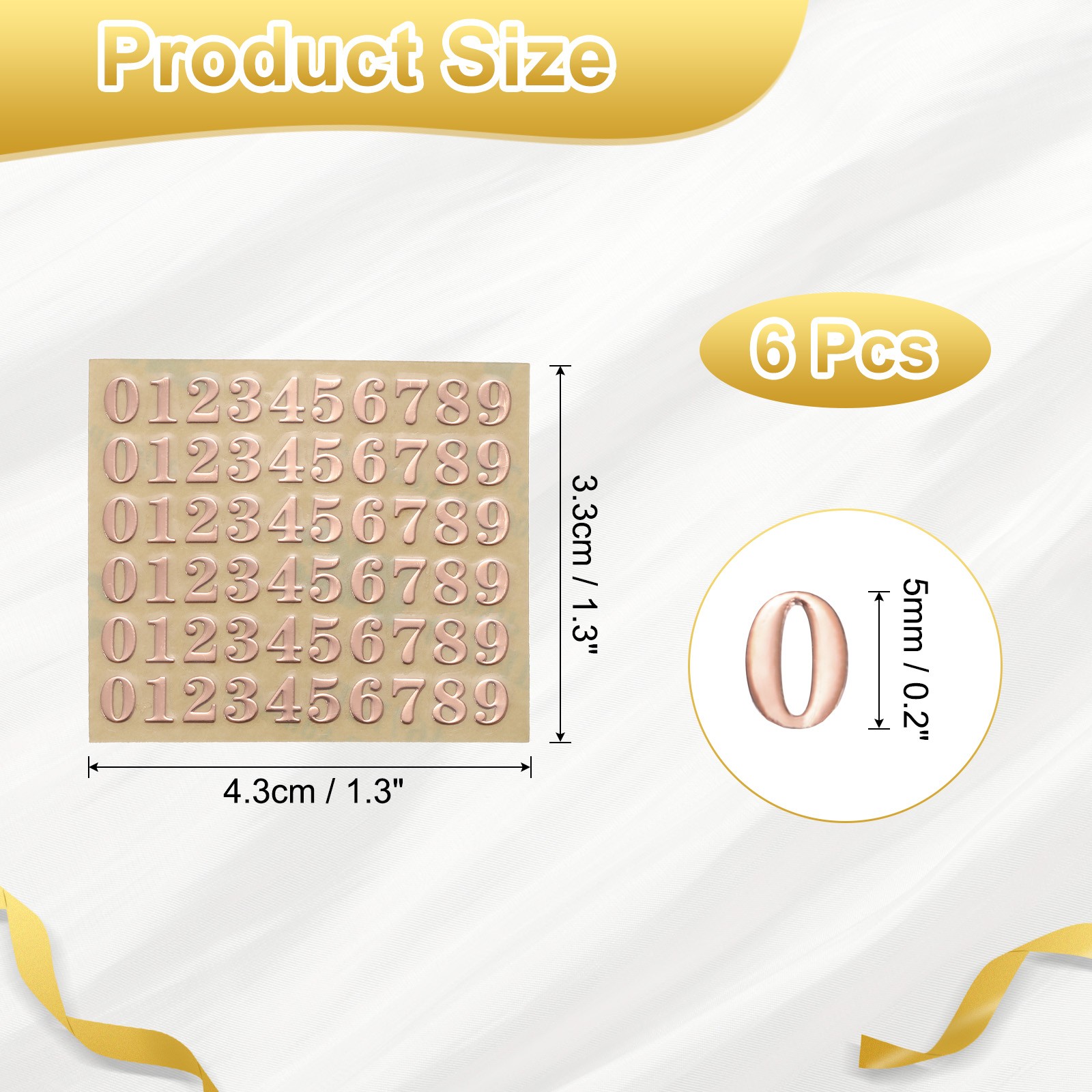 6Sheets Letter Stickers 0.35"Letter Alphabet Stickers(Rose Gold,Lowercase)