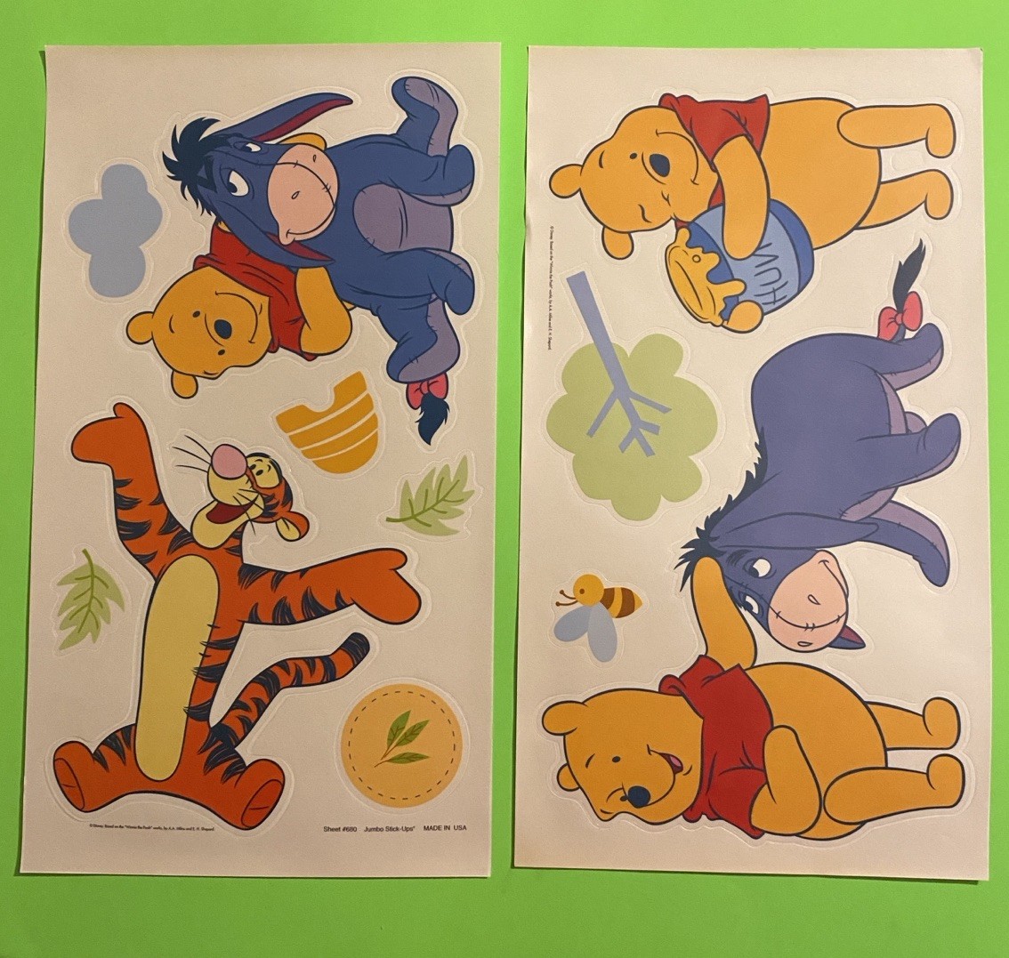 Disney Winnie The Pooh 4 Wall Decal Decor Stickers Set Peel Stick Remove