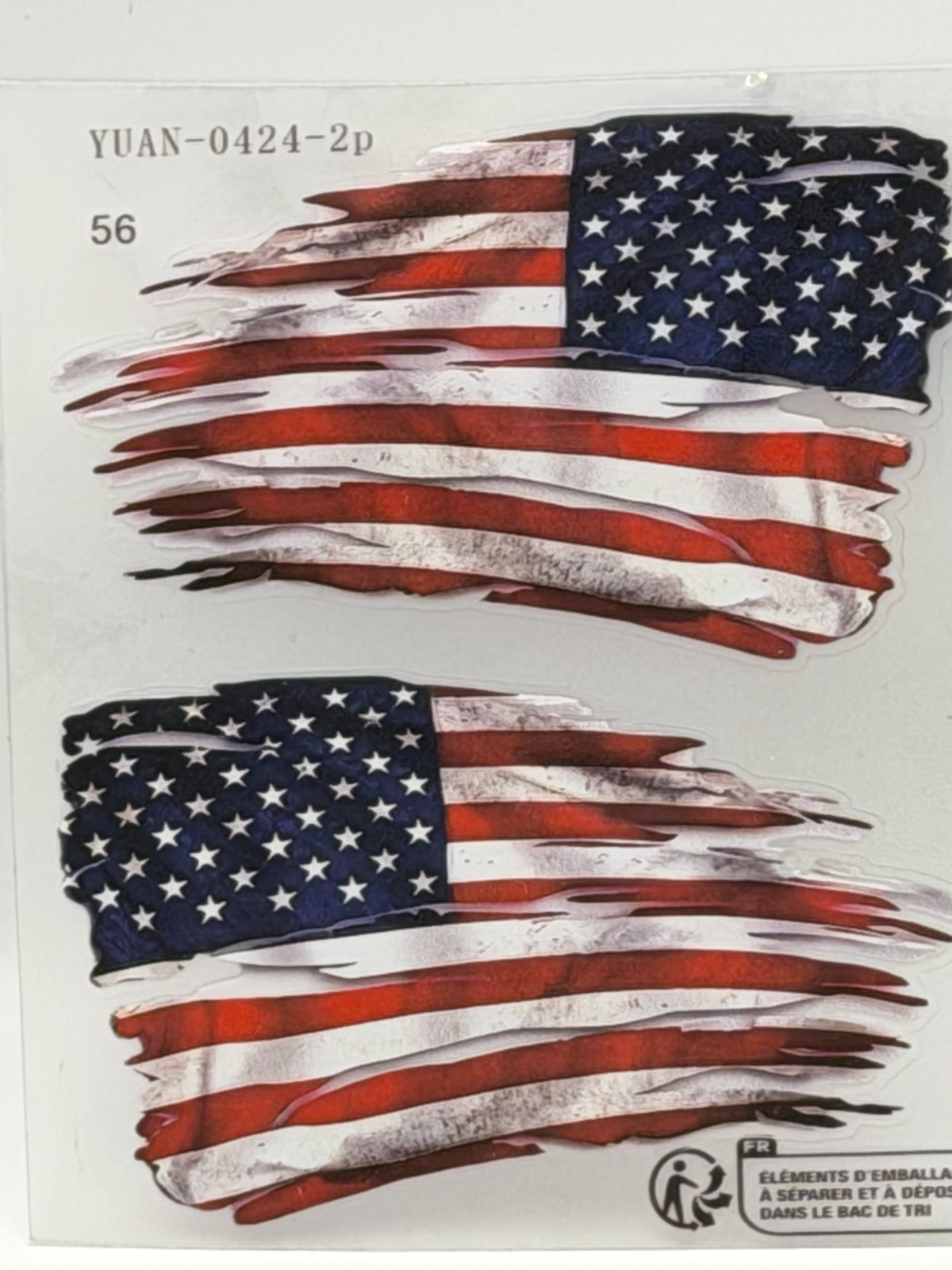 USA American Distressed Flag Decal – 3 ½ x 2 inches – Left and Right Sides Incld