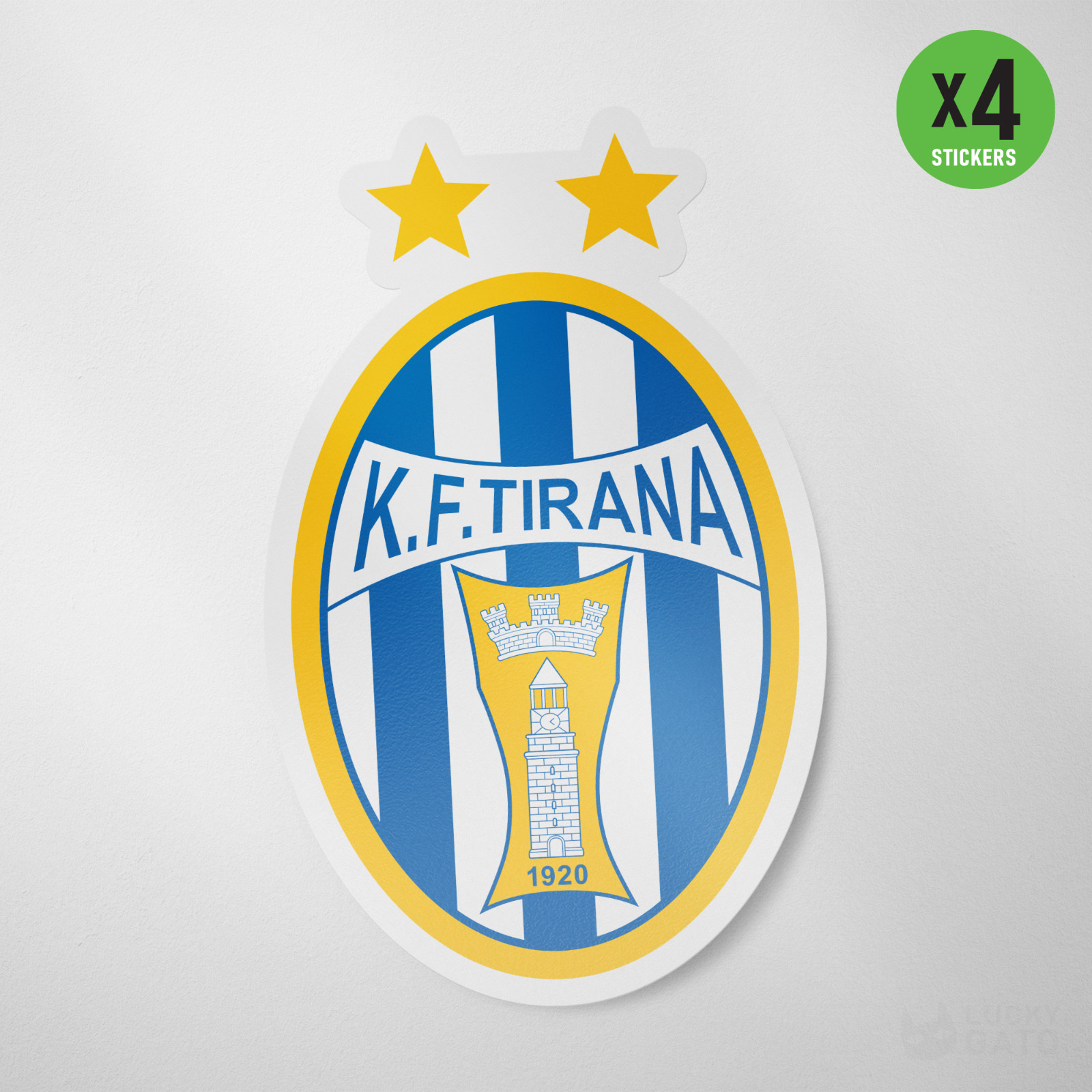 KF Tirana Albania 4 Pack Sticker Vinyl Decal Football UEFA Soccer Albanian