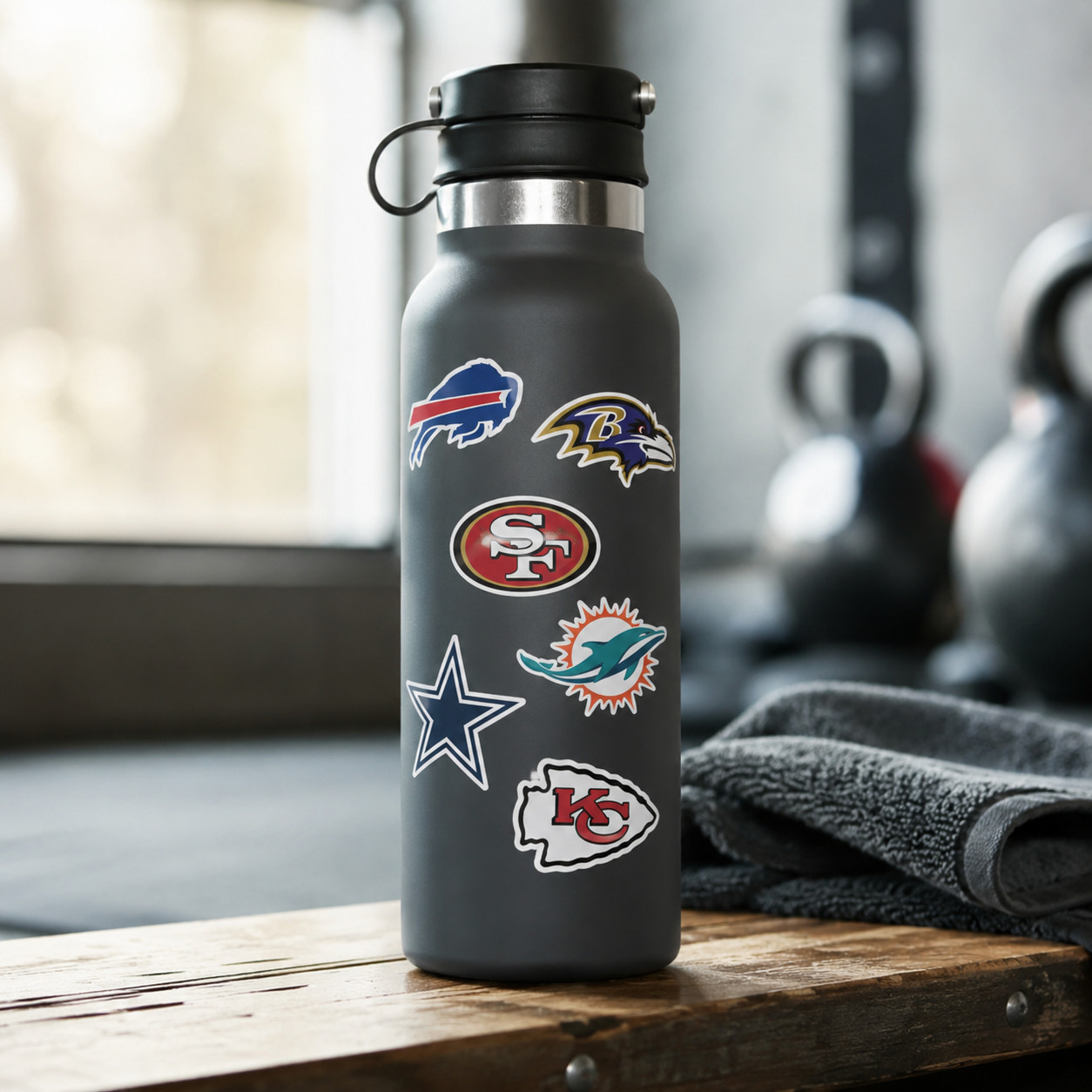 32pc NFL Team Logo Waterproof Vinyl Stickers Laptop Phone Water Bottle Car
