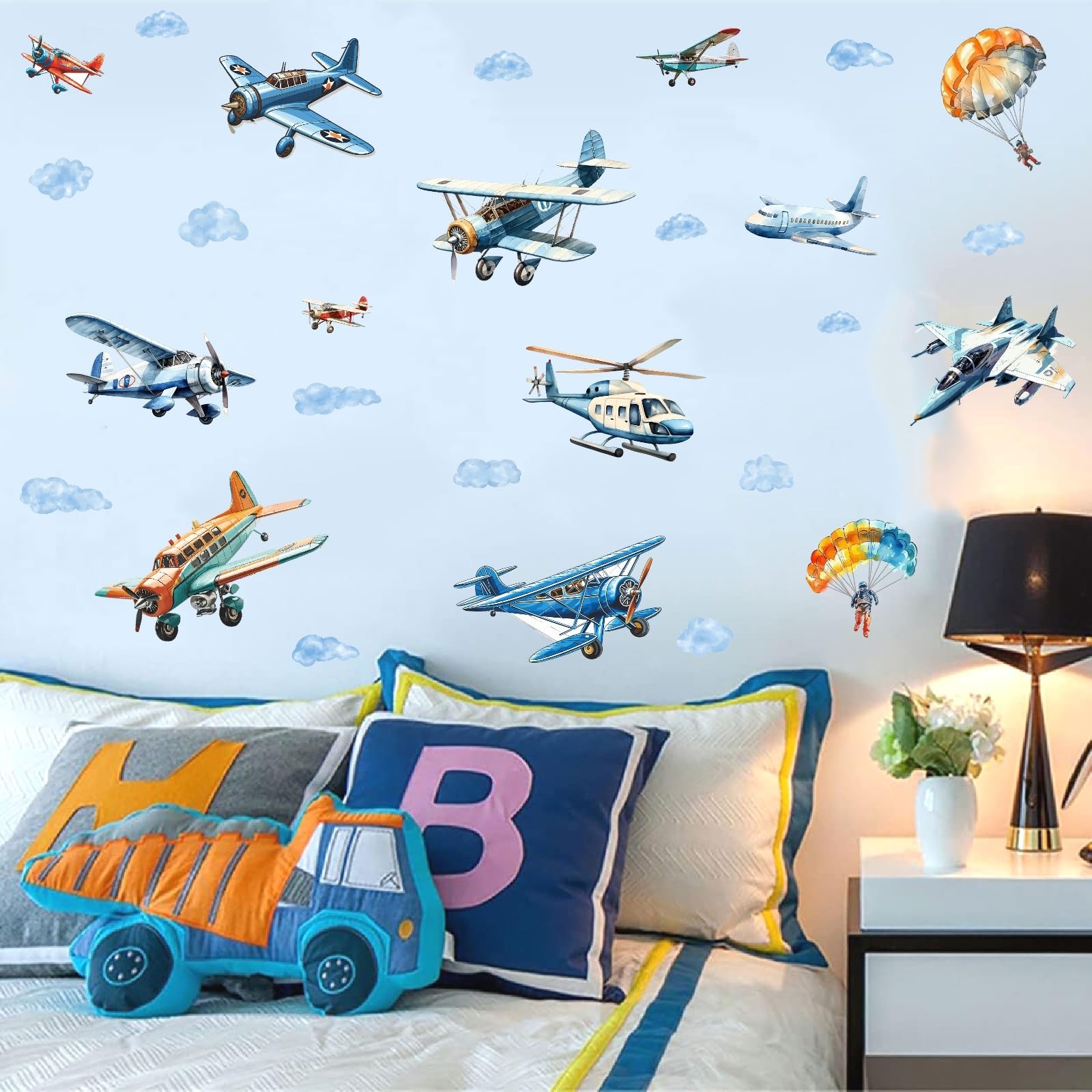 Airplane Wall Stickers Large Airplanes Wall Decals Plane Clouds Decals Aircra…