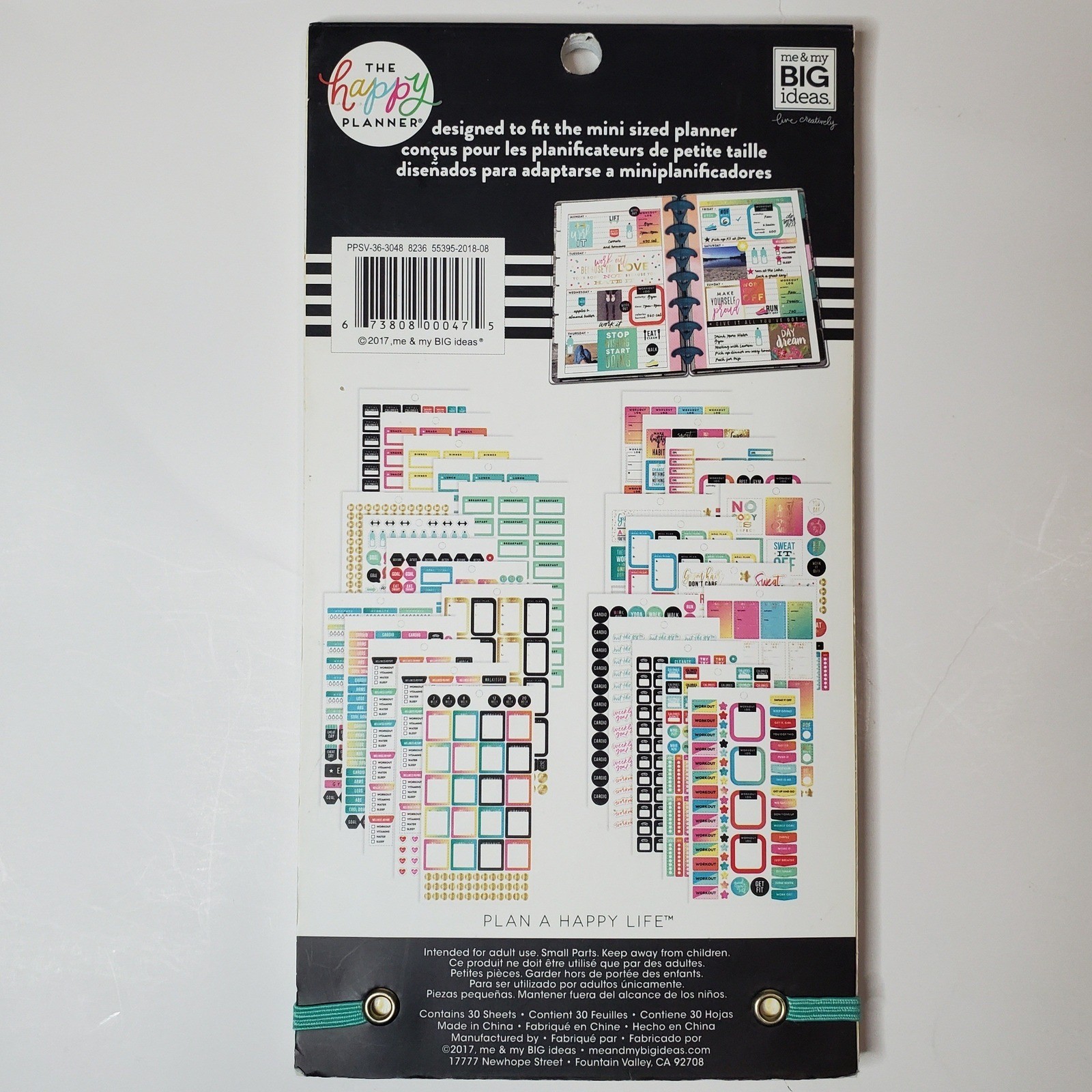 The Happy Planner Mini Fitness Sticker Value Pack 1939 Pieces PPSV-36-3048