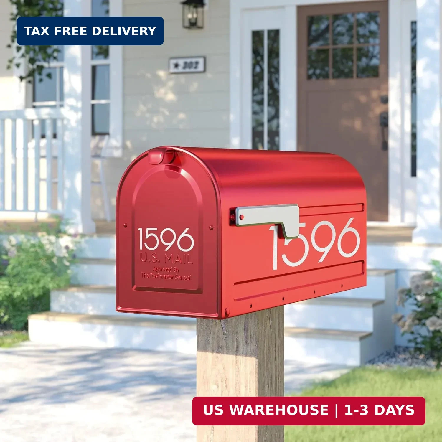 3 inch Reflective Mailbox Numbers Sticker (0-9, 5 Sets) Modern Number Vinyl Wate