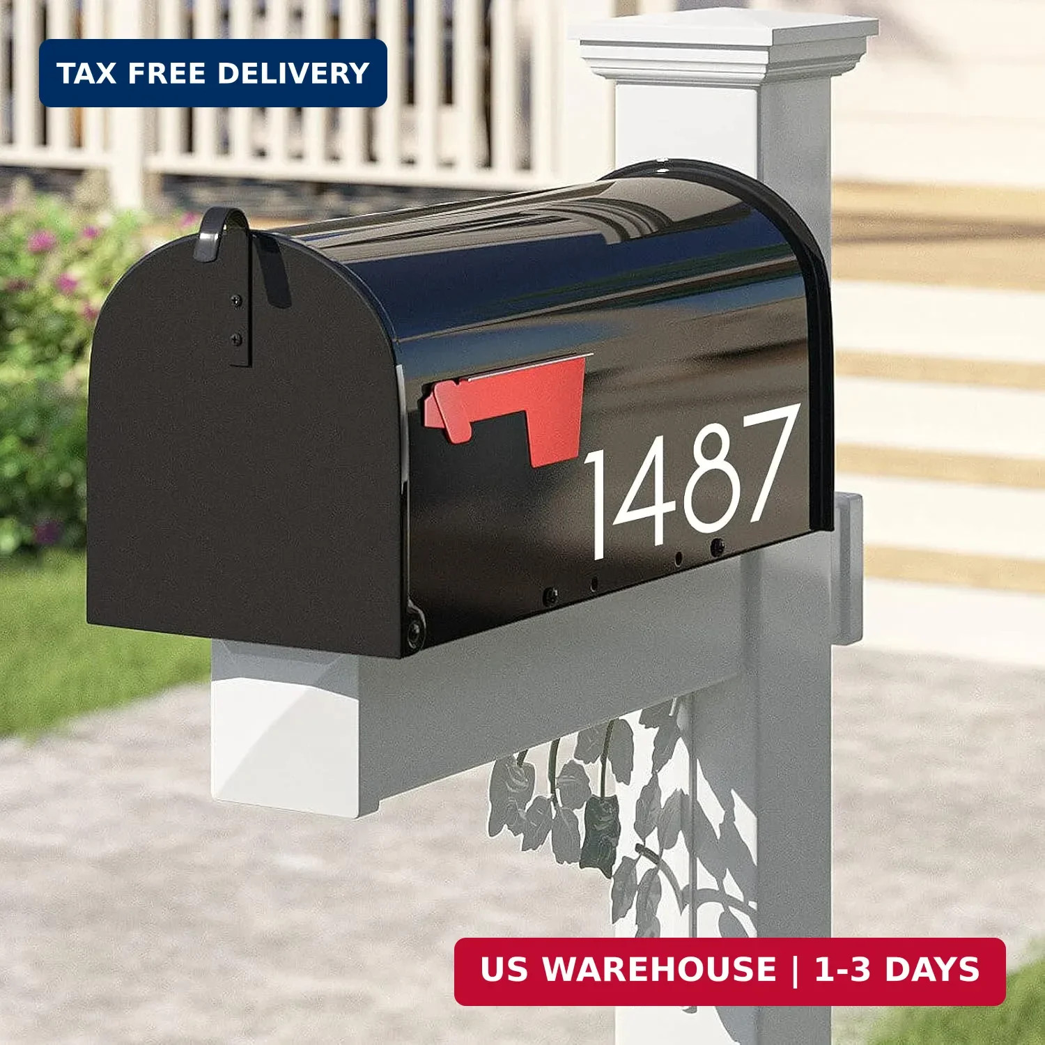 3 inch Reflective Mailbox Numbers Sticker (0-9, 5 Sets) Modern Number Vinyl Wate