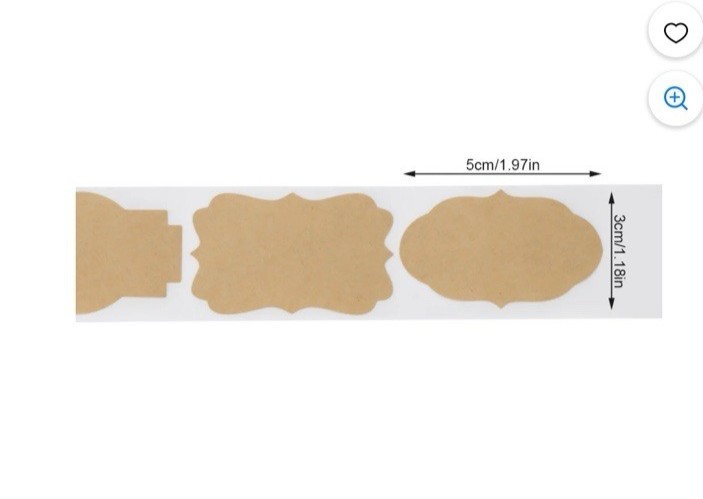 Stickers 500pcs Self-Adhesive Kraft Paper Labels Roll Bakery Home Office NEW