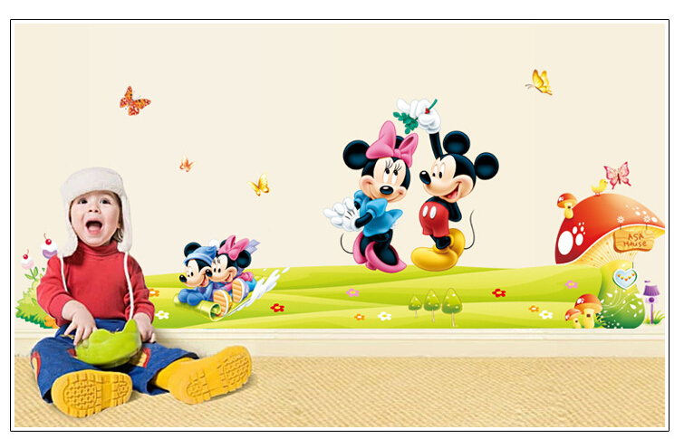 HUGE mickey & minnie mouse Removable Wall Stickers Decal Kids Home Decor