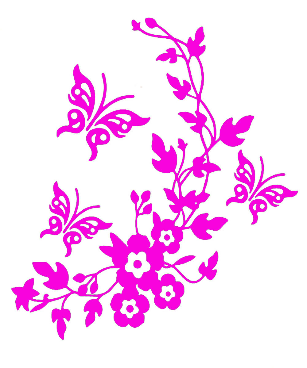 10" Floral Butterfly Indoor or Outdoor Vinyl Decal Car Window Wall Mirror Door