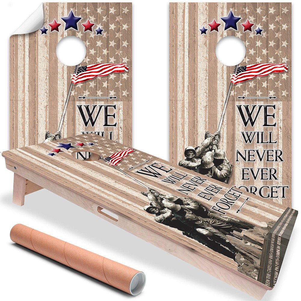 Corn Hole Bean Bag Toss Wrap Stickers Skins Boards Not Included Military Pride