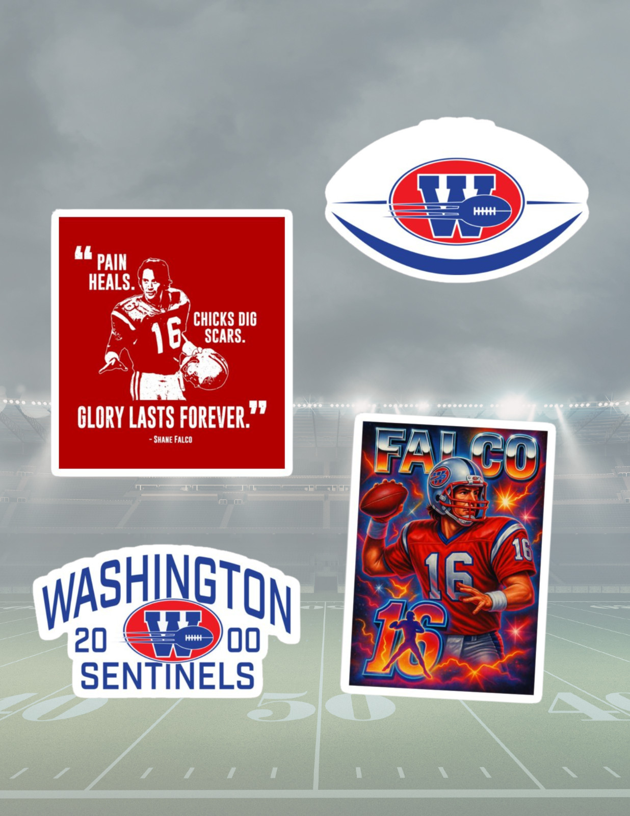 The Replacements 90's Sports Movie 4pc Sticker Pack