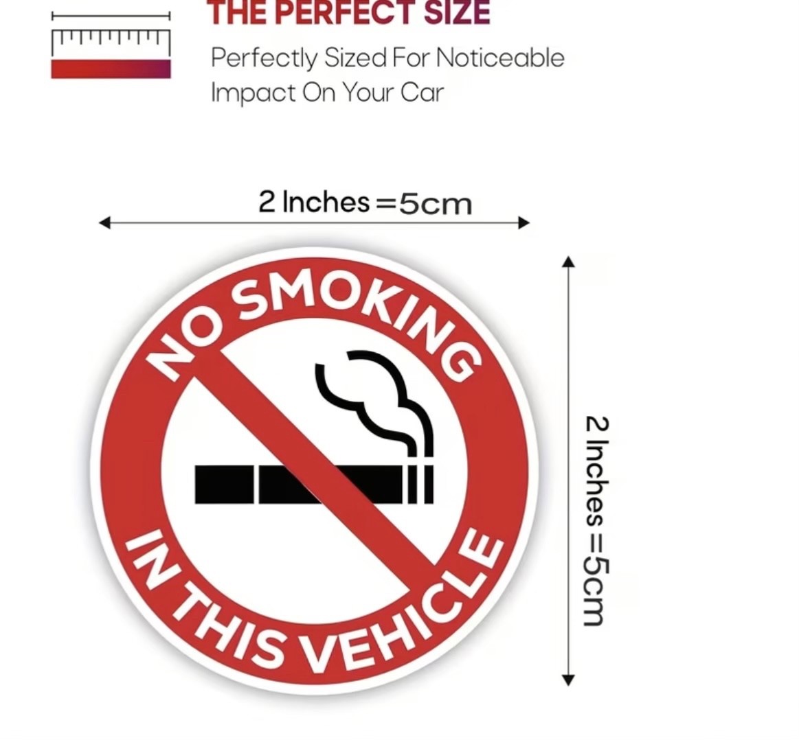 No Smoking in this Vehicle – 2” inch Vinyl Sticker Car Bus Auto Truck Train