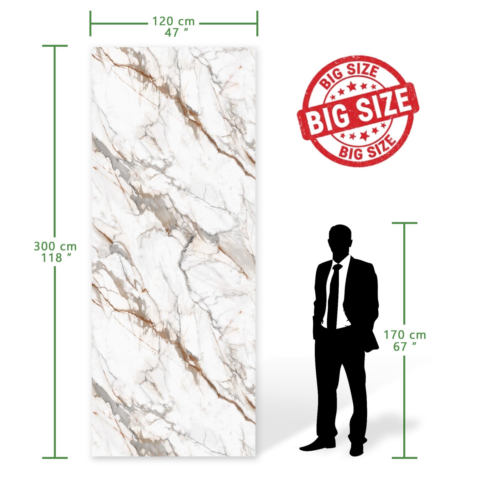 INNO STICKERS Matte Calacatta Gold 47×118 Wall Panel
